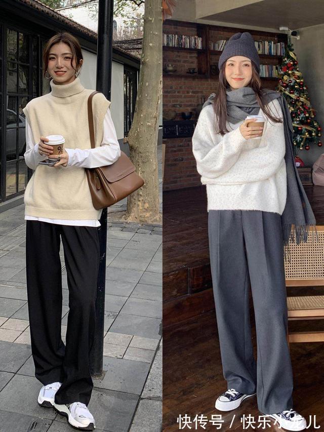 长裤 很适合冬天的搭配:长裤搭配平底鞋,显高舒适,真好看