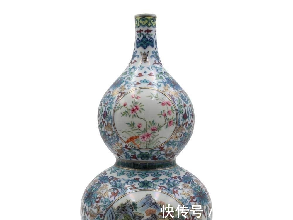 人物故事#凤毛麟角的稀世珍品:斗彩描金开光粉彩人物故事葫芦瓶