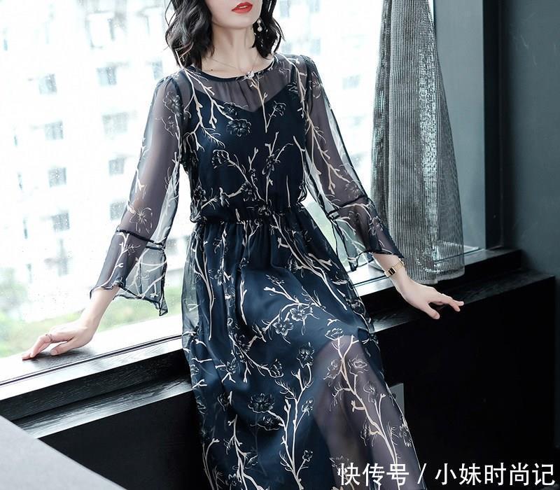 真丝|新上的真丝裙, 上身显嫩又洋气