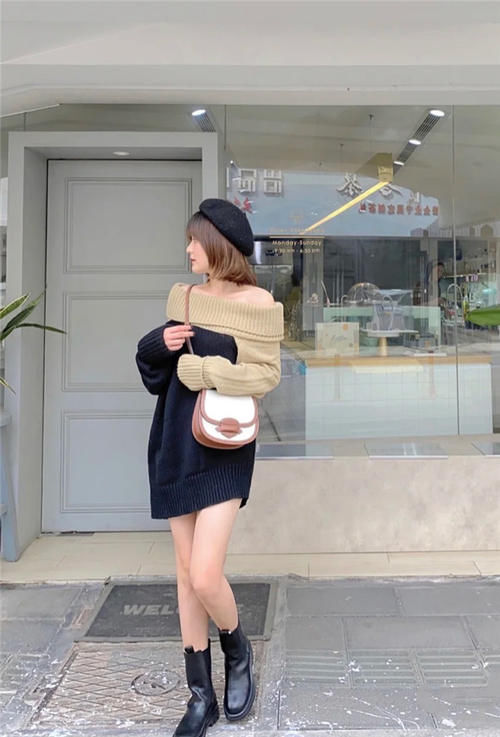 今春火了一种穿法叫“毛衣裙＋马丁靴”，洋气显瘦，优雅女人最爱