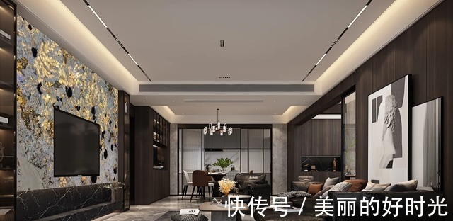 悬浮吊顶|130m极简风+无主灯,悬浮吊顶设计!