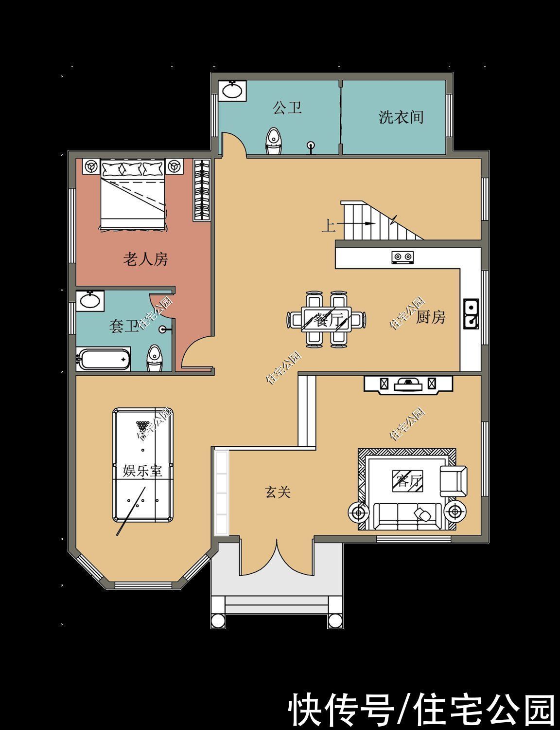 户型|15套挑空客厅户型,专为农村老百姓设计,2021年这样建房面子十足