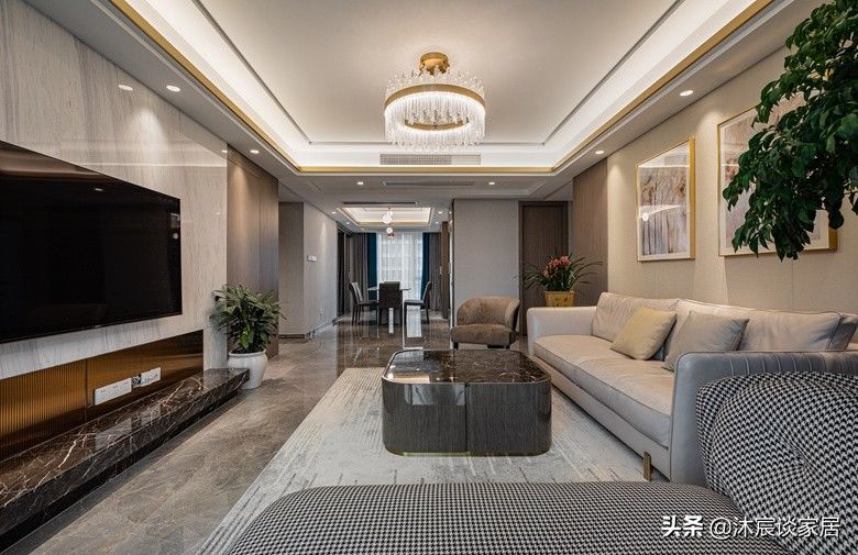 高级大气|若再装修,我就选现代轻奢风,灰色瓷砖通铺在室内,真是高级大气