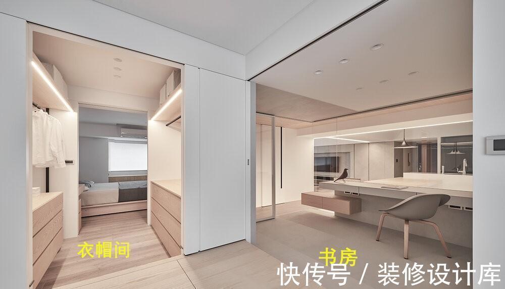 书房|这个三合一布局火了,利用榻榻米布局书房+衣帽间+休闲区,绝了