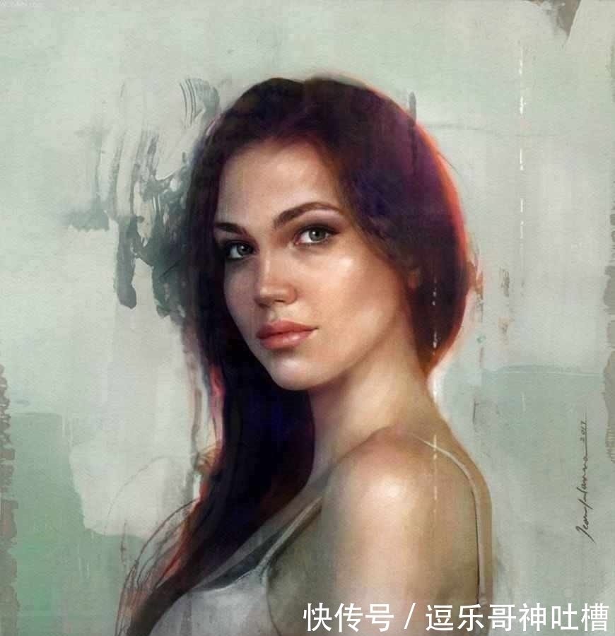 绘画本|想不到蜡笔头也能画出如此惊艳的作品——叙利亚画家汉拿的肖像画