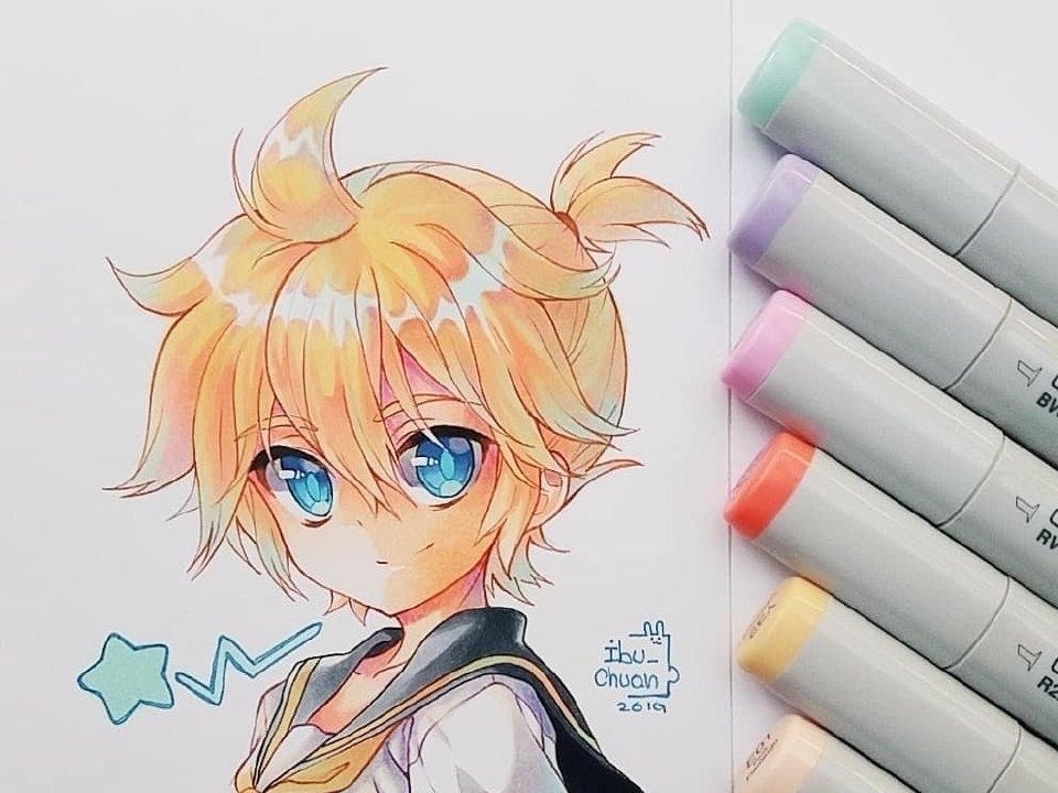 我妻善逸|马克笔绘制动漫角色，效果堪比电脑绘制，颜色清晰清淡