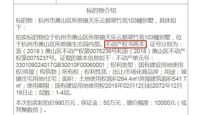 两本证|稀奇事！半套别墅拿出来法拍 引1万多人围观！