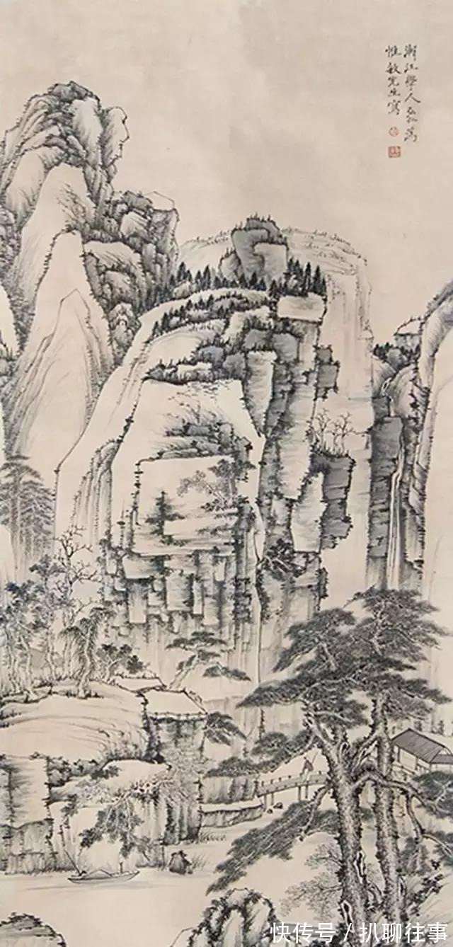 西岩松雪图@清初四大画僧笔下的意境山水,不只是养眼