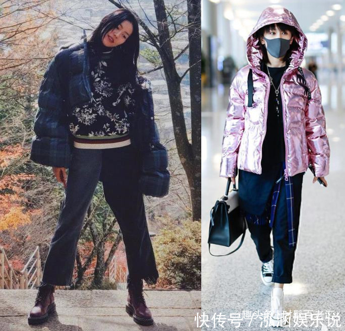 最近火了一种穿法卫衣+羽绒服，显高减龄，冬天这么穿太好看了