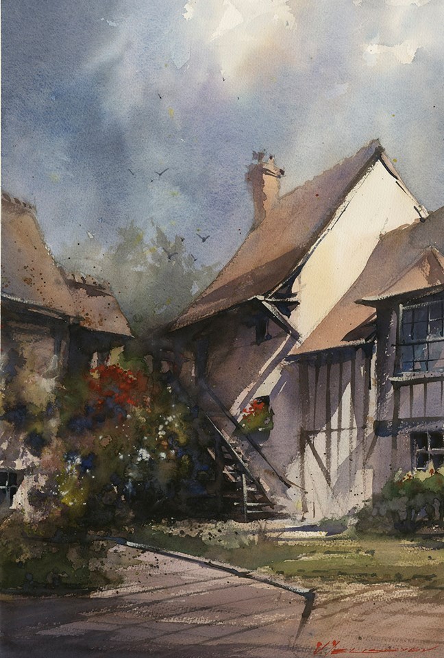 弗拉迪斯拉夫!印象水彩/美国当代艺术家弗拉迪斯拉夫水彩作品