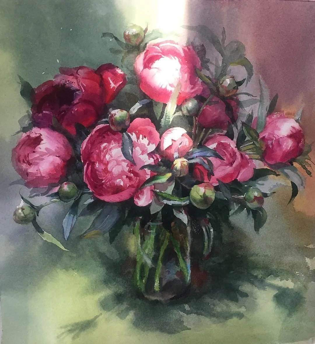 水彩@世界前100名的美女画家,作品深入人心,刚刚画完就被收藏