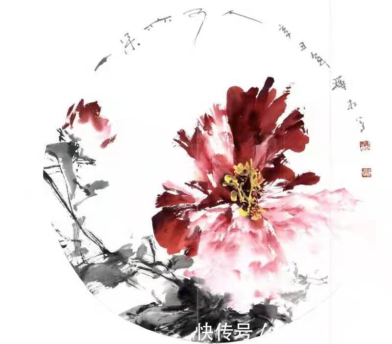 牡丹#画面溢花香，沁心扉，当代著名画家肖瑞权国画牡丹作品欣赏