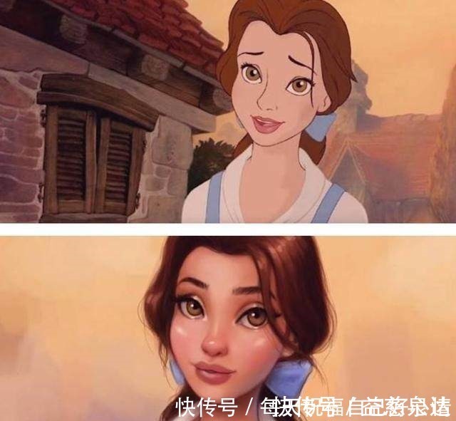 花木兰&当迪士尼公主们变成油画画风,白雪公主变大妈,贝儿美爆了!