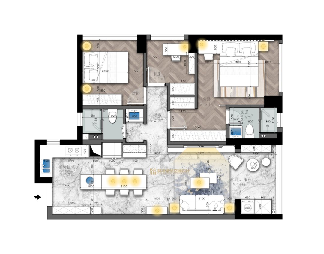 布置|90㎡现代侘寂风，极简的空间，优雅的线条，舒适的软装