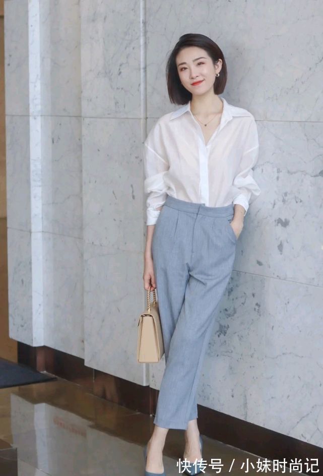 卡其色|上班的女孩该怎么打扮呢？简约穿搭就很有气场，干练又有女人味