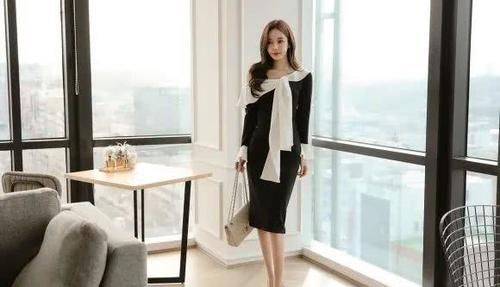 礼裙|美女穿搭：浪漫华尔兹黑白情调礼裙，迷人气息源自火辣身姿