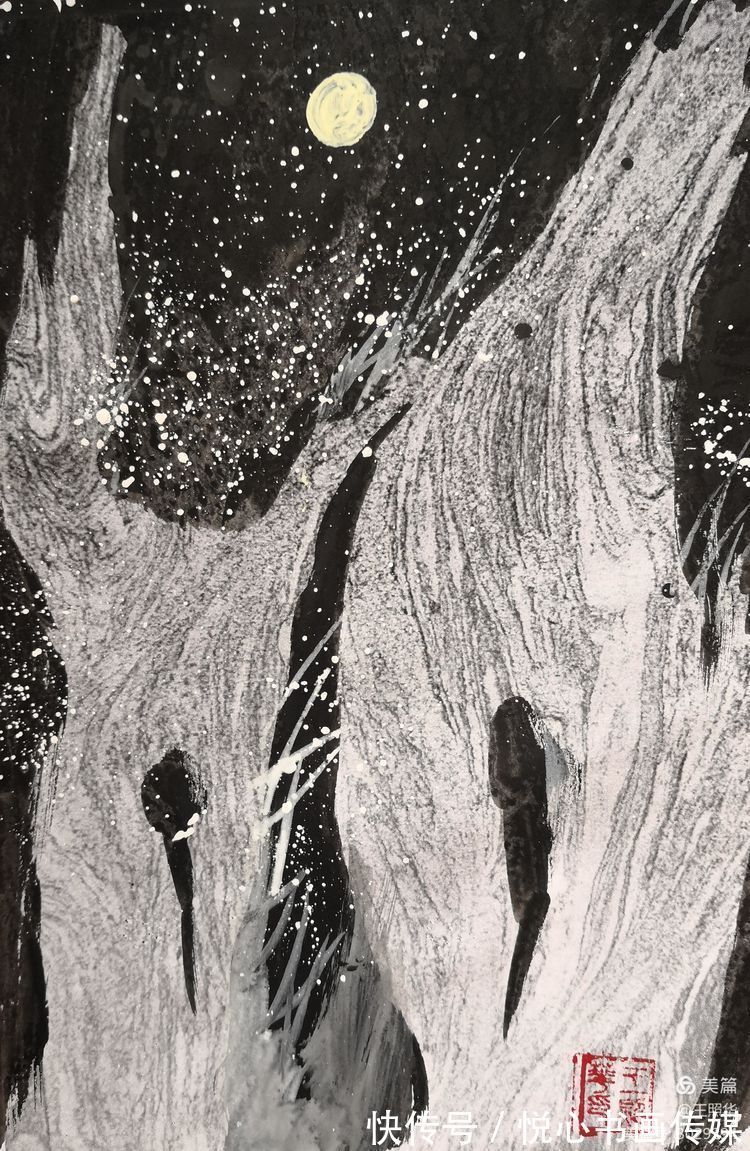 王照华@中国鹰王胡杨大师王照华鬼斧神工画胡杨《秘境》