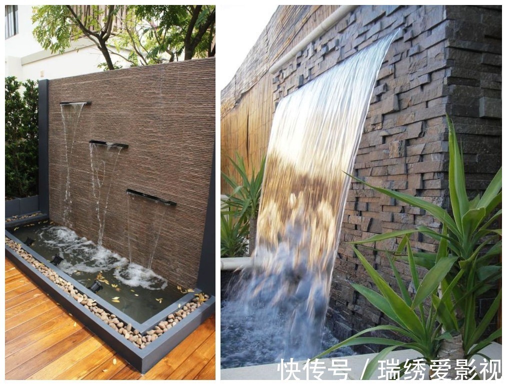庭院|后悔在院里挖鱼池了,真不如设计一面水景墙,潺潺流水,意境满满