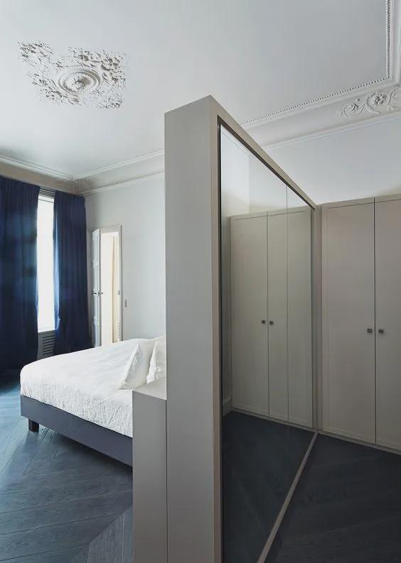 衣帽间|直到完工，才知道媳妇多有眼光，床头做书房，中间隔断半墙半玻璃