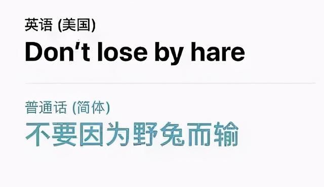 經過專業英語軟件翻譯,dont lose by hare的意思就是不要因為野兔