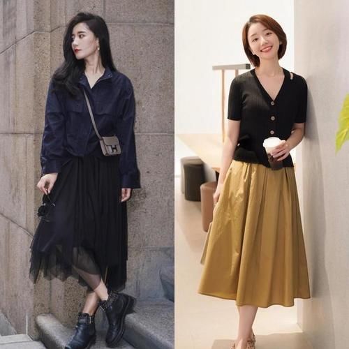 有气质|“小开衫+半身裙”，立秋这样穿，好看还很有气质，美得很高级