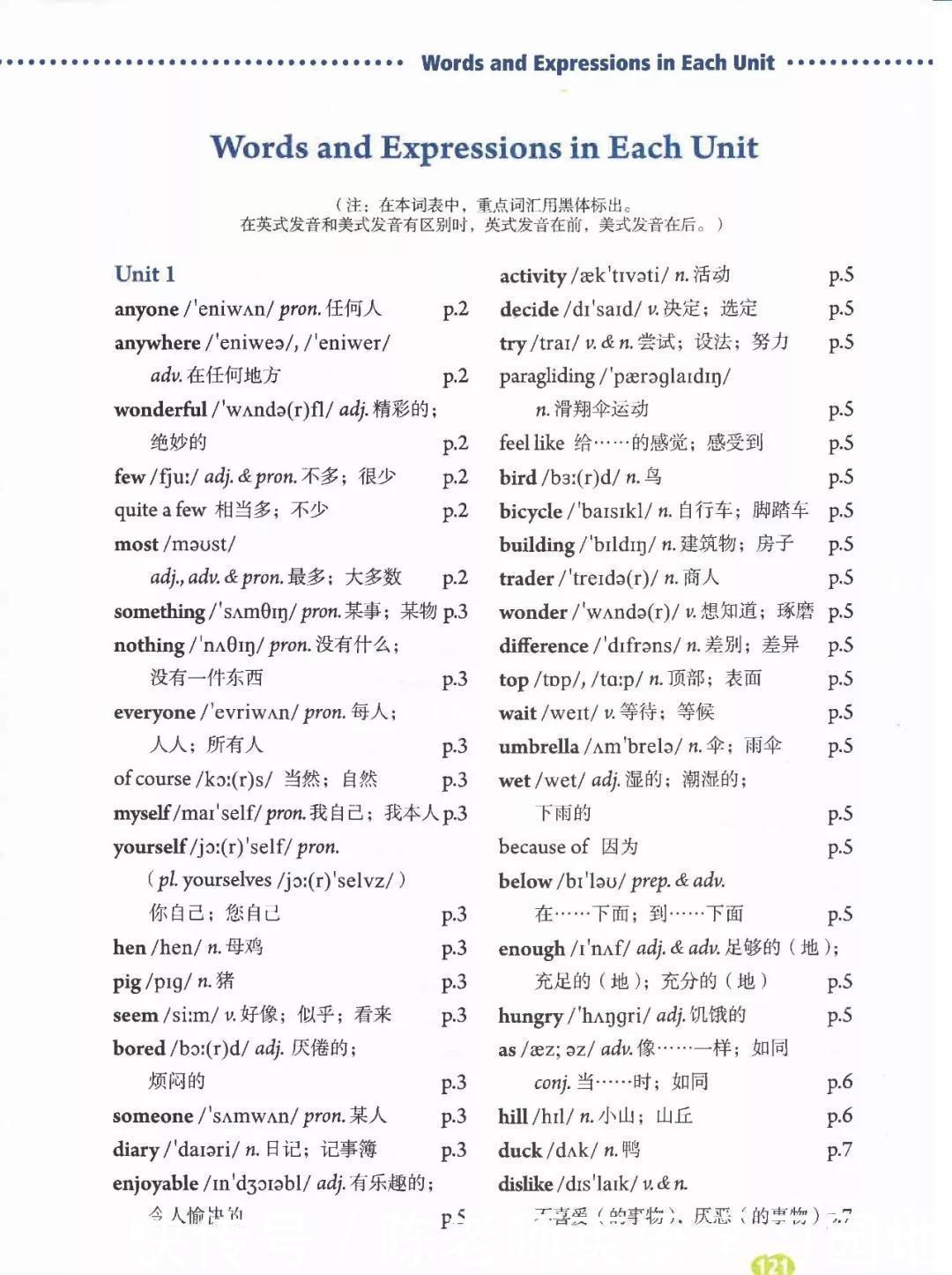 人教版初中英语七、八、九年级上册单词听力汇总（期末必备）