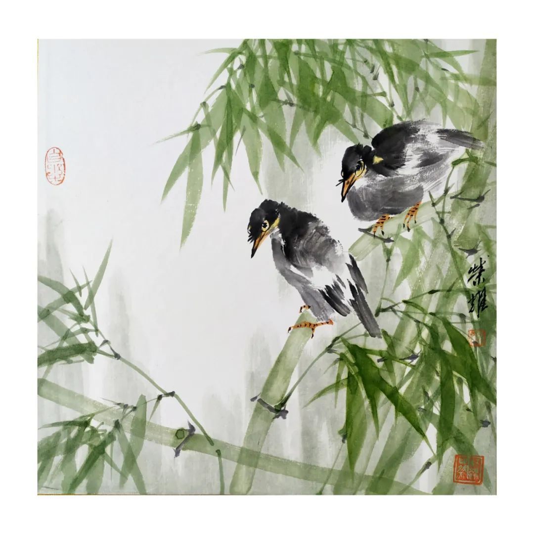 研究员!朱荣耀《壬寅新春,竹报平安》系列小品