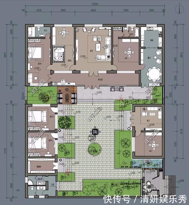 平面|2021年农村建房子,推荐这15套中式小院,造价便宜还实用