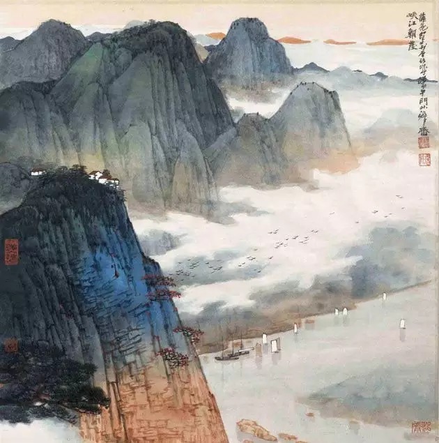 山水画$“江南鬼才”笔下的工笔山水画,色彩丰富,太震撼了!