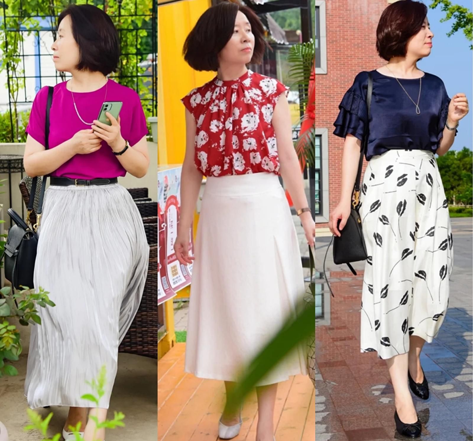 半裙|真正见过世面的60岁女人，穿半裙都有这4个秘诀，中年感一扫而空