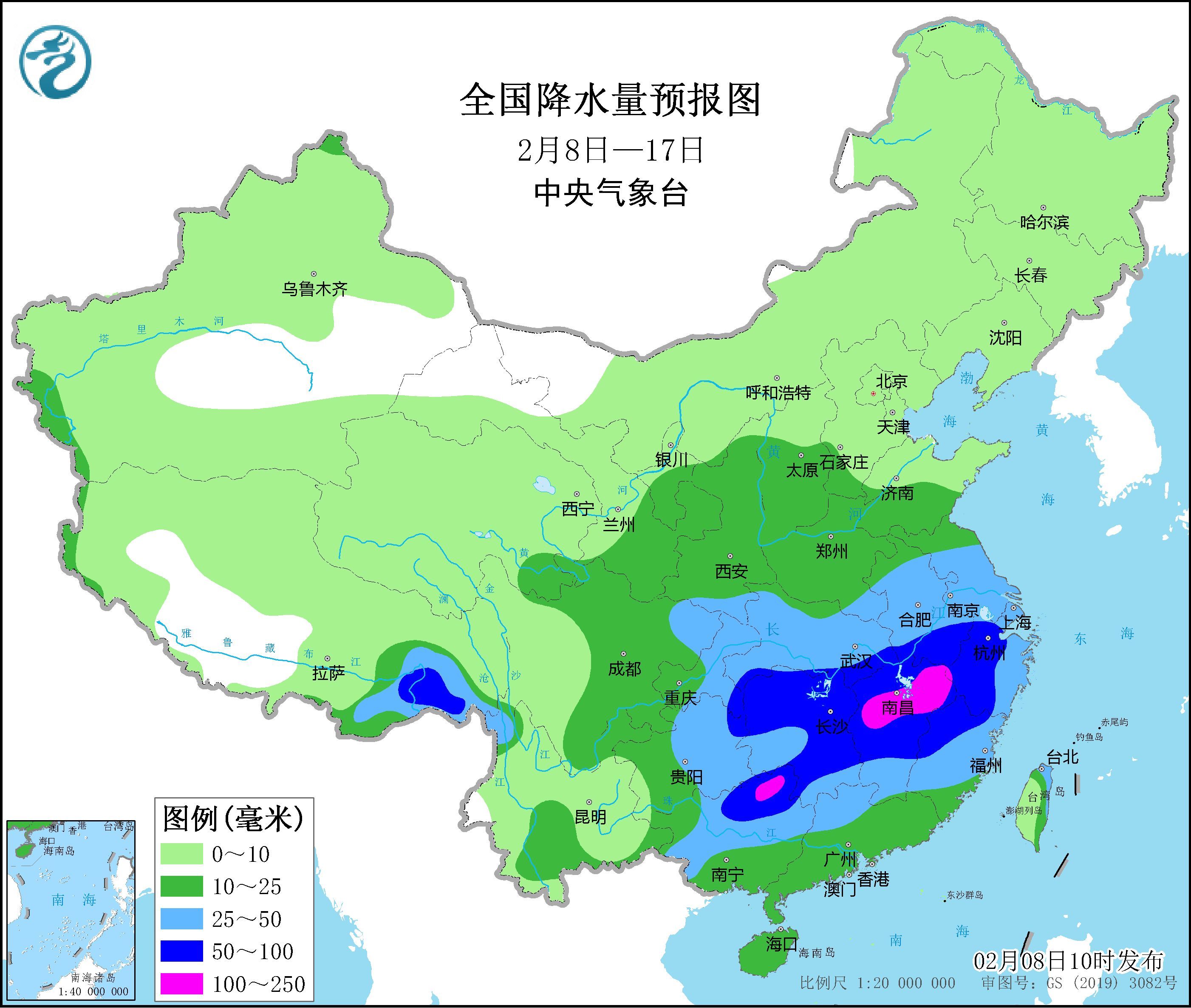 未来10天南方地区多阴雨天气 中东部气温有起伏