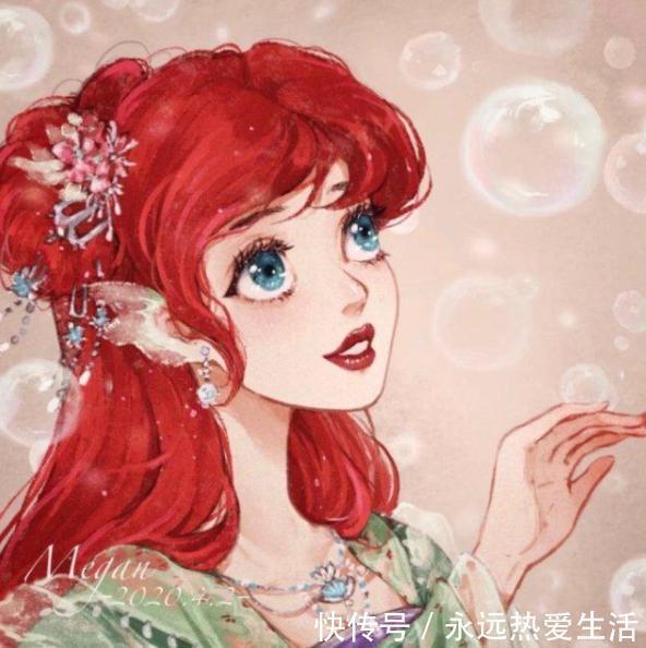 花木兰$迪士尼公主古风装扮,艾莎公主美丽动人,但是花木兰最适合!