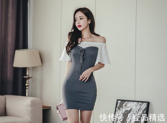 礼裙|女神孙允珠高清时尚搭配：哥特摩卡镀银拼搭蝴蝶领礼裙