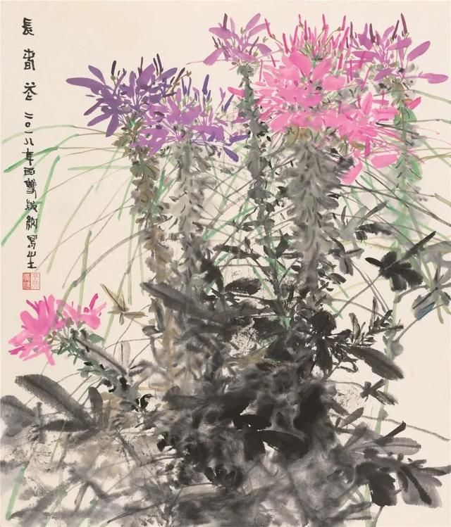 国画#天津美术学院院长、贾广健教授水墨国画花鸟画写生系列作品欣赏