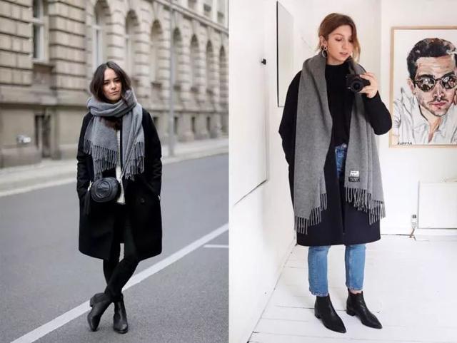 围巾 什么颜色的大衣,就搭什么围巾,这才是超实用的穿搭法
