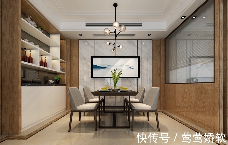 大理石|96平现代风,大理石+原木的搭配原来可以这么美!