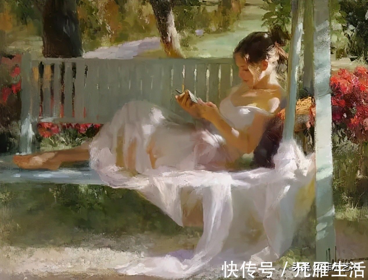列宾#俄罗斯艺术家油画中的美女,温婉知性的魅力女神