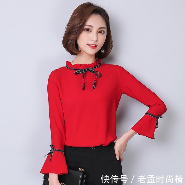 网纱|简约甜美的雪纺衬衫,显得干练精神