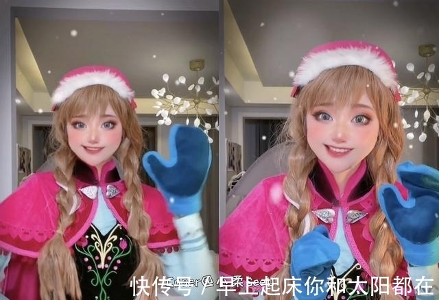 艾莎公主|小柔一人COS多名迪士尼公主,成功“突破”次元壁,比原版还逼真