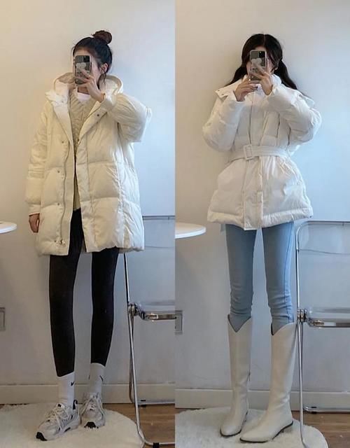 冬天穿棉服，除了黑白色，还有这“3个”颜色也很好看！