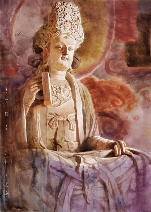 万佛神秘灵性|美到极致的水彩佛像,我第一个服了!