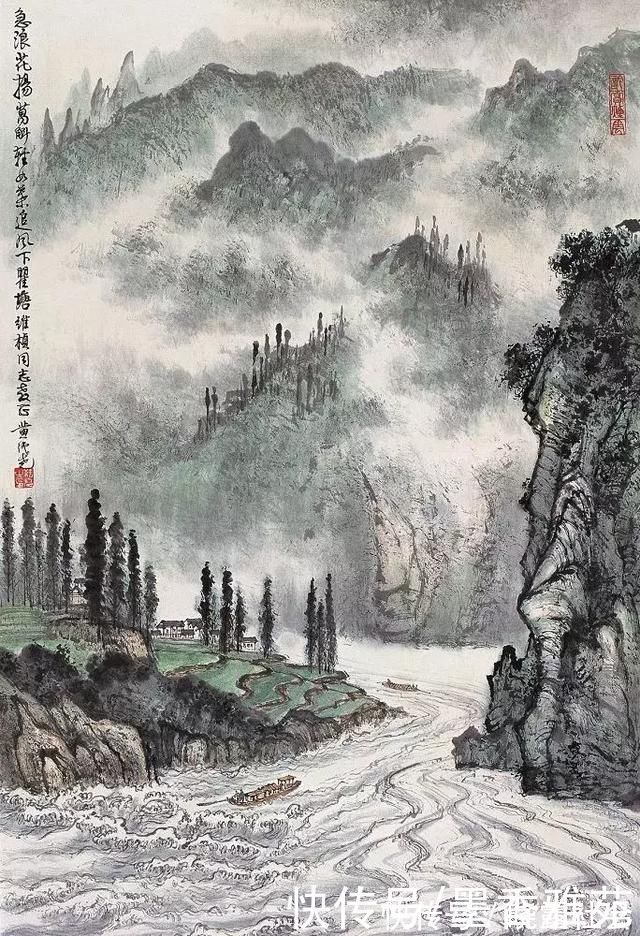 山水画$当代国画大师黄纯尧精品山水画作品欣赏