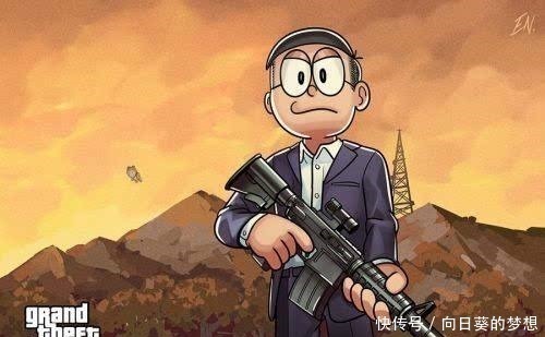 胖虎|哆啦A梦中主角们变成“黑帮大佬”,静香穿比基尼,小夫变成老大