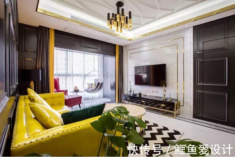 波导线|106平米的现代轻奢风二居室，营造出优雅不凡的艺术气质