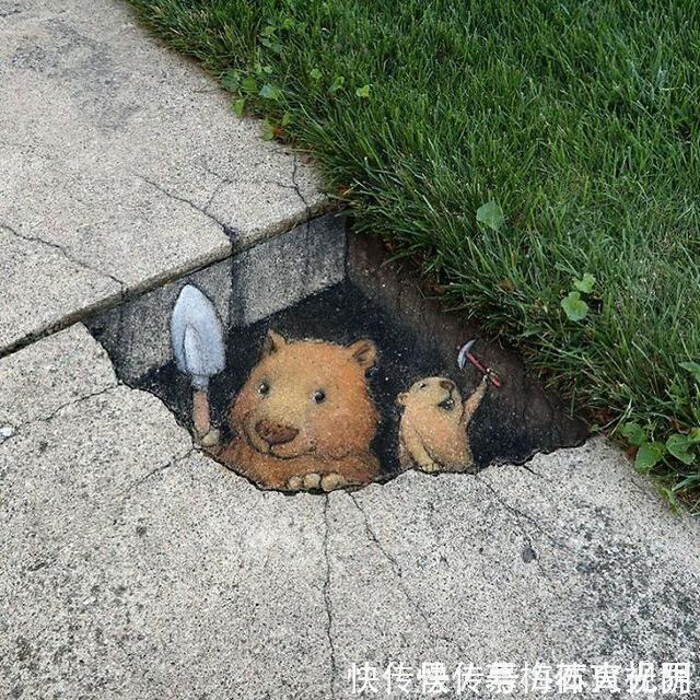 密歇根州!他用粉笔在街边“乱涂乱画”,吸引了百万粉丝,网友:能多来点吗