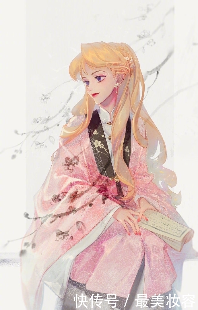 古风|古风迪士尼公主更新,爱洛和汉服绝配,茉莉反弹琵琶好美