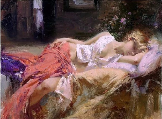 人物#皮诺德埃尼的油画人物,色彩斑斓,动静结合,光彩照人