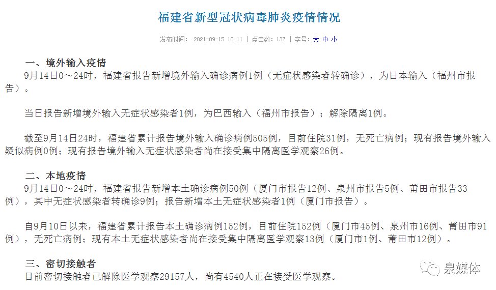 感染者|活动轨迹来了!泉州14日新增本土确诊病例5例