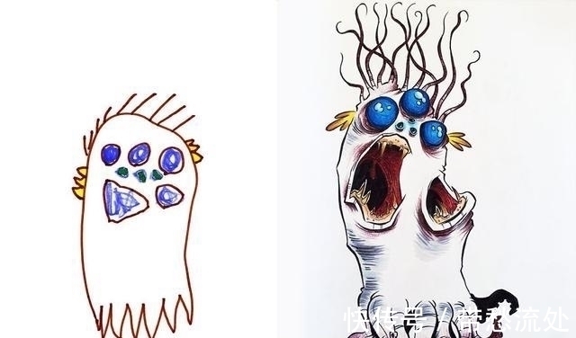 改造!17张小孩搞怪的画,没想到艺术家一改造,瞬间变得不像样!