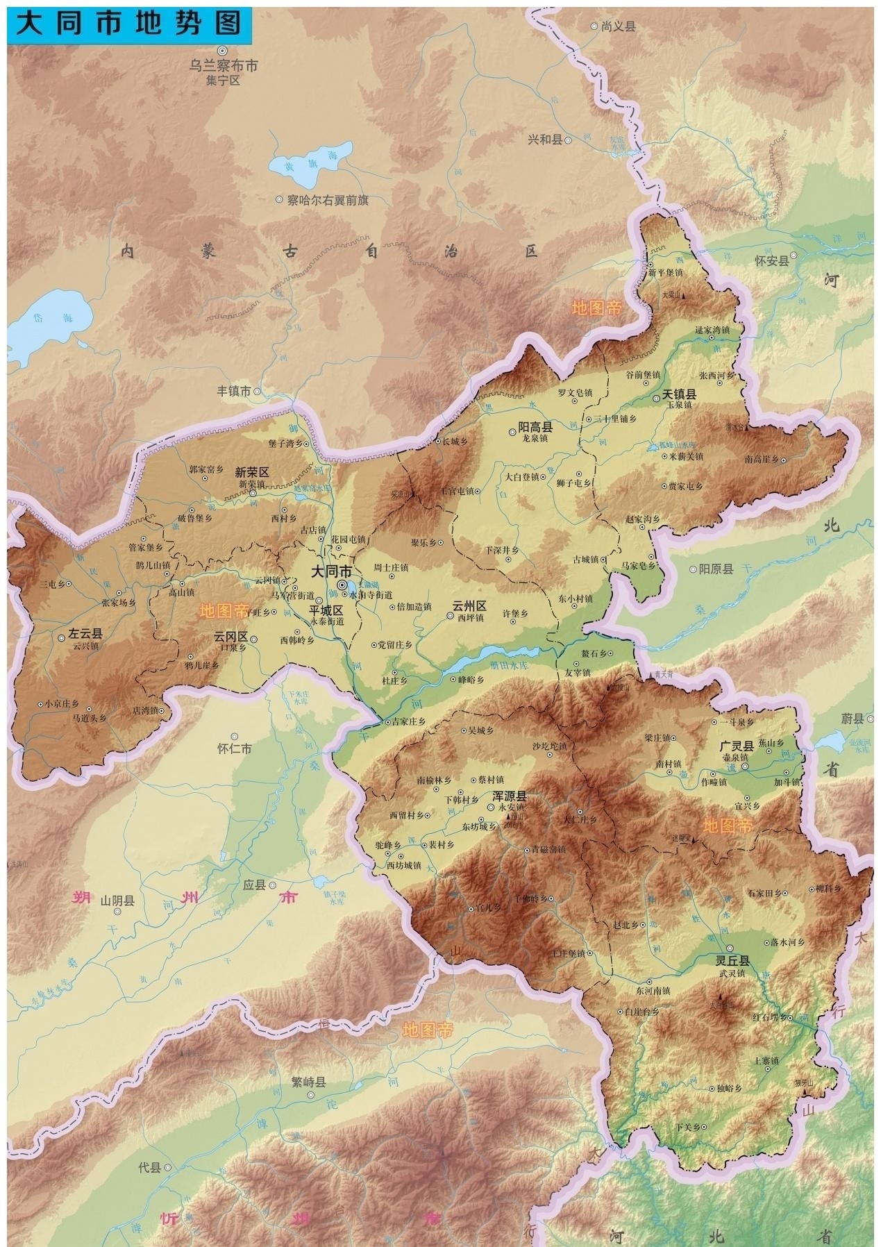 山西省|12张地形图，快速了解山西省各市